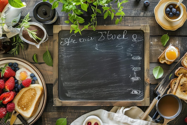 Tablica menu i naczynia